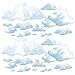 Beistle Realistic Fluffy Cloud Wall Props, 24 Images- Thin Plastic Clouds for Photo Backdrop Scenes, Sky Decorations, Airplane Flying Birthday Cut-Out Décor, 3.75” – 3’ 3.75”