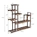 Giantex Flower Rack Wood Plant Stand Wood Shelves Bonsai Display Shelf Indoor Outdoor Yard Garden Patio Multifunctional Storage Rack Bookshelf W/Hollow-Out Rack (47.5’’Lx 10’’Wx 47.5’’H (7 Tier))