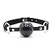 PU Leather Buckle Belt Open Breathable Silicon Ball for Men Woman (Black)