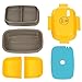 Ultimate Bento Box - Lunch Box for Kids & Adults with Removable Ice Pack - Leakproof, Multi-Compartment Food Container with Removable Containers - Microwave & Dishwasher Safe (Yellow/Gray)
