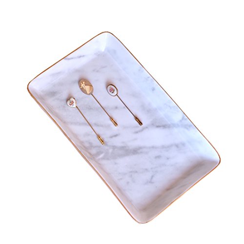 Eastyle Marble Rhombic Rectangular Jewelry Plate Jewelry Tray (Marble-A) - Thumbnail 7
