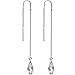 Body Candy Handcrafted Clear Drop Threader Earrings Created with Crystal