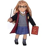 ebuddy 10pc/Set Hermione Inspired Doll Clothes Outfits for 18 inch American Girl Dolls Includes Shirt, Skirt, Sweater, Tie, Socks, Robe, Magic Wind, Imitate Book and Shoes Glasses