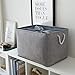TheWarmHome Fabric Storage Basket Cloth Storage Bin Decorative Basket with Cotton Rope Handles Dog Toy Storage Shelf Basket Closet Basket for Home Office Books(Extra Jumbo, Grey)