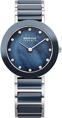 BERING Ceramic Collection Quartz Grey Women's Watch with Ceramic Linked Band 11429-787