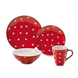 Maxwell and Williams Sprinkle 4-Piece Place Setting, Red