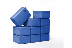 Sunshine Yoga 4" Yoga Block, 10 Pack Bulk EVA Foam Yoga Blocks, Firm and Supportive Yoga Brick, Balance Foam for Stretching, Pilates, and Workout, 4" x 6" x 9"