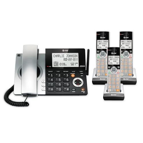 AT&T CL84307 Dect 6.0 Expandable Corded/Cordless Phone with Smart Call Blocker,…