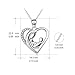 POPLYKE Mother Daughter Son Necklace Sterling Silver Mother Daughter Love Heart Pendant Necklace Gift for Mom Mother-to-be Grandma 18