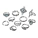 Yiduore 11 Pcs Vintage Knuckle Ring Set for Women Girls Stackable Rings Set Finger Rings Jewelry Gifts