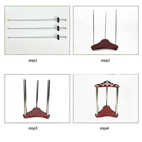 Frjjthchy Waterproof Cue Rack Wood Easy to Assemble Billiard Stick Rack for Home Office (Red) - Thumbnail 3