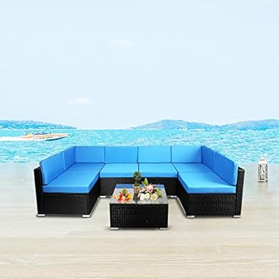 Amazon Prime Amazon Wicker Furniture 7-Piece Outdoor Rattan Sofa