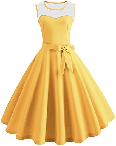 Womens Dresses Women's 1950s Vintage Rockabilly Swing Lace Cocktail Prom Party Mini Dress