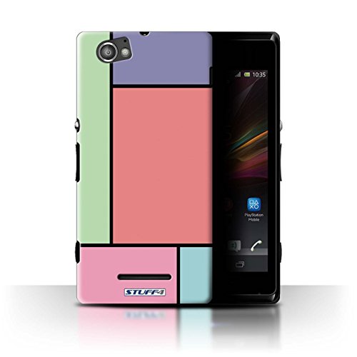 STUFF4 Phone Case / Cover for Sony Xperia M/C1905 / 5 Tiles/Red Design / Pastel Tiles Collection