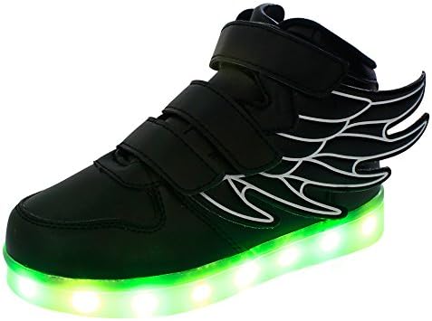 Fashion Wing LED Lights Up Shoes Remote Control Flashing Sneakers For Kids Girls Boys Black.31