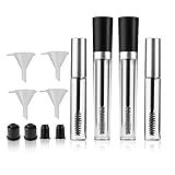 PIXNOR 2 Pack 7.5ml and 10ml Empty Mascara Tube Eyelashes Tube with Rubber Inserts, Funnels Set for Castor Oil
