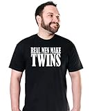 Real Men Make Twins T-Shirt Funny Father To Be Dad TEE Pregnant Maternity Daddy