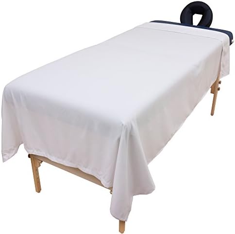 Tranquility Microfiber Massage Table Flat Sheets by Body Linen-Lightweight,Long-Lasting Microfiber Flat Sheets for Massage Table and Spa. Wrinkle Free,Stain-Resistant,White,MAS:FL:MF-W