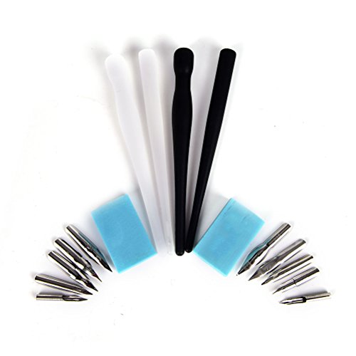 1 Set Manga Cartoon Comic Pro Anime Drawing Painting Kit Tool With 2 Pen Holders and 5 Nibs,Color Random by OBANGONG