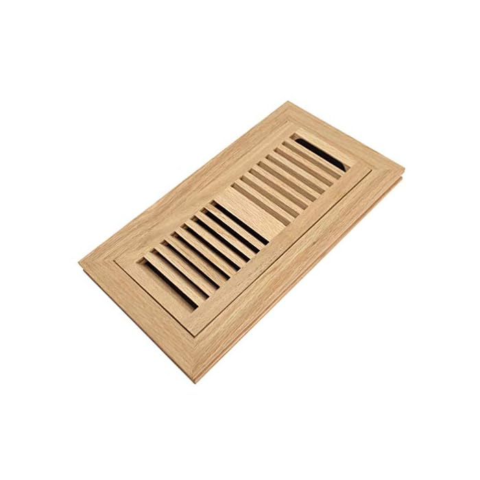 Buy Red Oak Wood Flush Mount Floor Register Vent Cover, 4x10 Inch (Duct