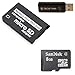 Sandisk 8GB 8G Class 4 microSD MicroSDHC Card with MicroSDHC to Memory Stick MS Pro Duo Adapter for Sony PSP and Cybershot Cameras with SD Dual Slot Memory card Reader