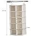 Household Essentials 311344 10 Pocket Hanging Shoe Storage Organizer for Closets | Natural Canvas