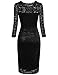 Semi Formal Dresses,Bebonnie Women 2/3 Sleeve Lace Sheer Midi 2017 Fashion Spring Evening Dresses Black XL