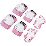 BOSONER Kids/Youth Knee Pad Elbow Pads for Roller Skates Cycling BMX Bike Skateboard Inline Rollerblading, Skating Skatings Scooter Riding Sports (Pink/White, Medium(6-15 Years))