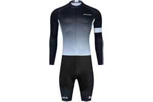 SUDU SUDO Men's Cycling Jersey Set Skinsuit One Piece Bike Shirts Triathlon Suit Bicycle Shorts with Gel Padded
