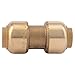 SharkBite 3/8 inch Coupling, Push to Connect Brass Plumbing Fitting, PEX Pipe, Copper, CPVC, PE-RT, HDPE, U006LFA