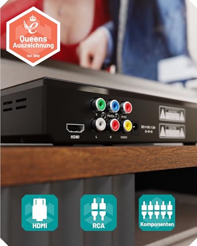 Oakcastle DVD100 Region Free DVD Player for TV Mini DVD Player HDMI with 1080p Upscaling CD Player with USB & MP3 HDMI Cable, RCA Cable & Remote Control Included