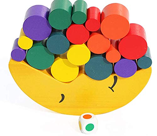 Moon Equilibrium Game Moon Wooden Stacking Blocks Balancing Game - Sorting Toy Balancing Moon - Stacking Wooden Toy for Kids Early Learning Educational - Thumbnail 2