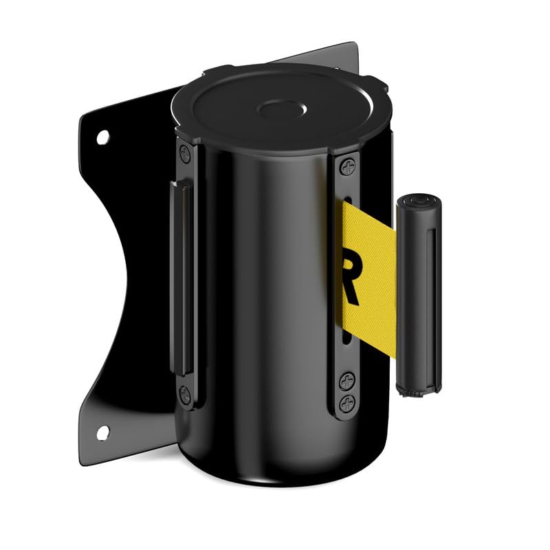 Photo 1 of kaiyomi 16 Feet Crowd Control Barriers, Fixed Wall Mount Retractable Belt Barriers with Black Steel Case, Suitable for Set Up Quarantine Areas to Control Crowd Flow (Caution-Do not Enter Belt)