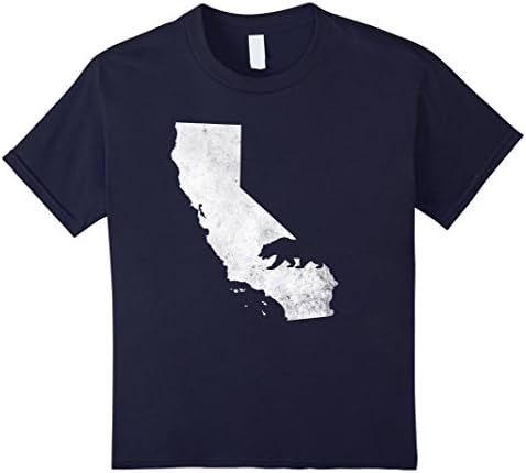 California Republic State Cali Bear Vintage Throwback Tshirt - Kids 12 - Navy