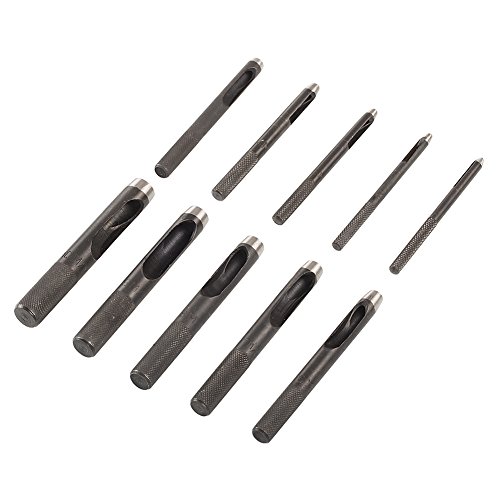 10pcs Leather Craft Steel Metal Hole Punch Hollow Punch Set Round Die Leather Hole Punch For Belts Watch Band Gasket Canvas Paper Plastics 1 2 3 4 5 6 7 8 9 10mm
