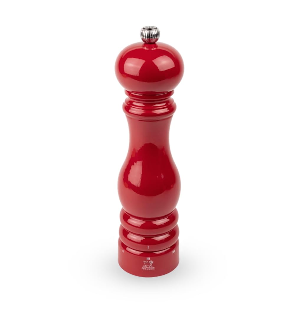 PEUGEOT - Paris u'Select 22 cm Pepper Mill - 6 Predefined Grind Settings - Made with PEFC Certified Wood - Made in France - Glossy Passion Red Colour — image 1