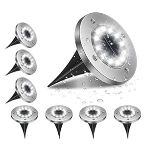 flintronic Vloerlampen op zonne-energie, 12 leds, voor buiten, koudwit, 6000 K, IP65 waterdicht, tuinverlichting op…