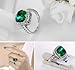 Yoursfs Green Emerald Crystal Women Ring 18k White Gold Plated Wedding Ring for Women