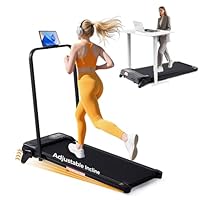 Walking Pad Treadmill with Handle Bar & Adjustable Incline, 0.6-7.6MPH Portable Small Treadmills for Home Small Spaces, 350LBS Compact Under The Desk Treadmill with Handles, 3.5HP Electric Treadmills