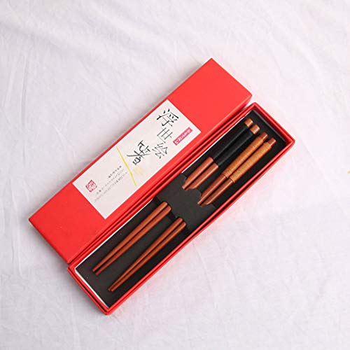 Pstars Japanese Style Wind Tied Line Chopsticks Gift Box Reusable Chopsticks Set Portable Wooden Tableware Travel Utensils for Camping, Picnic, Office or Home - Thumbnail 5