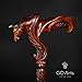 GC-Artis Bull Head Wooden Cane - Handmade, Ergonomic, Comfort Grip Cane - Wood Carved Canes for Men and Women - Fashionable Wooden Walking Stick - Right-Hand Version Cane 36