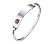 Free Custom Engraving Stainless Steel Catch Hook Oval Fit Medical Alert ID Bangle Bracelet (Silver-60mm,Custom Engrave)