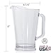 Restaurant Style 64-ounce Plastic Water/Beer Pitcher | set of 2 Clear