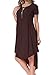 levaca Womens Short Sleeve Pleated Loose Fit Casual Dress with Pockets Coffee XL