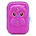 JUJIN Cute Owl Face Hardtop EVA Pencil Case Big Pencil Box with Compartment for Kids (Purple)