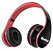 BESTGOT Kids Headphones BG6002 Children Headphones for Kids Boys Adult with Microphone Volume Control Foldable Headset with 3.5mm Plug Removable Cord (Black/Red)