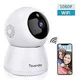 Tovendor IP Camera WiFi 1080P, Pan/Tilt/Zoom Dome Camera, Home Security System with Night Vision, Motion Detection, 2 Way Audio For Surveillance/Elder/Pet/Office/Baby Monitor - Cloud Service
