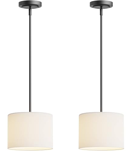 IPARTS EXPERT Small Pendant Light Drum, Farmhouse Pendant Lamp Fixture