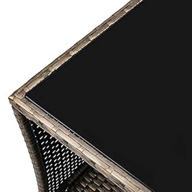 Kinsuite Wicker Coffee Table Patio PE Rattan Side Table with Glass Top Outdoor Garden with Storage Shelf 41MDkZbr5EL