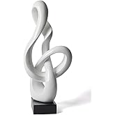 NENBOLEC Sculpture Music Note Decor Modern Statue Gifts Treble Clef Figurine Polyresin Arts White 23 inch